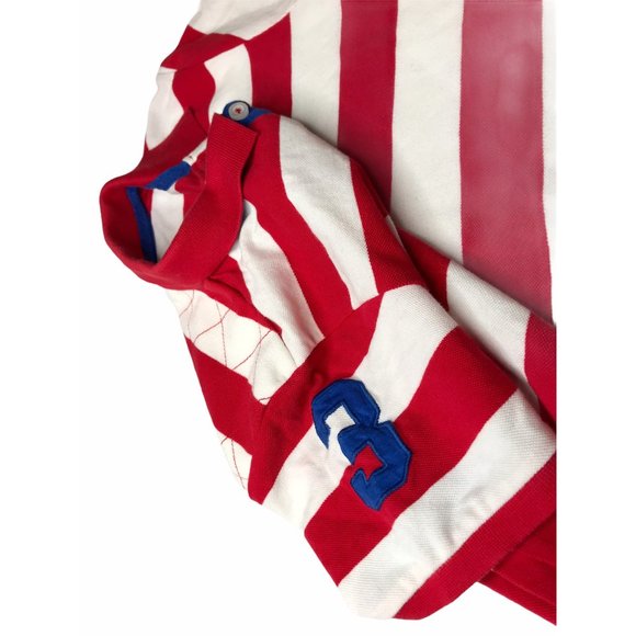 US Polo Association Polo Shirt Red White Stripe 8 - Picture 10 of 11